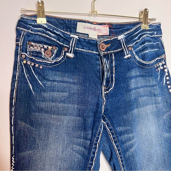 vtg LAGUNA BEACH Embellished Bootcut Jeans. Size 28 - Picture 5 of 10